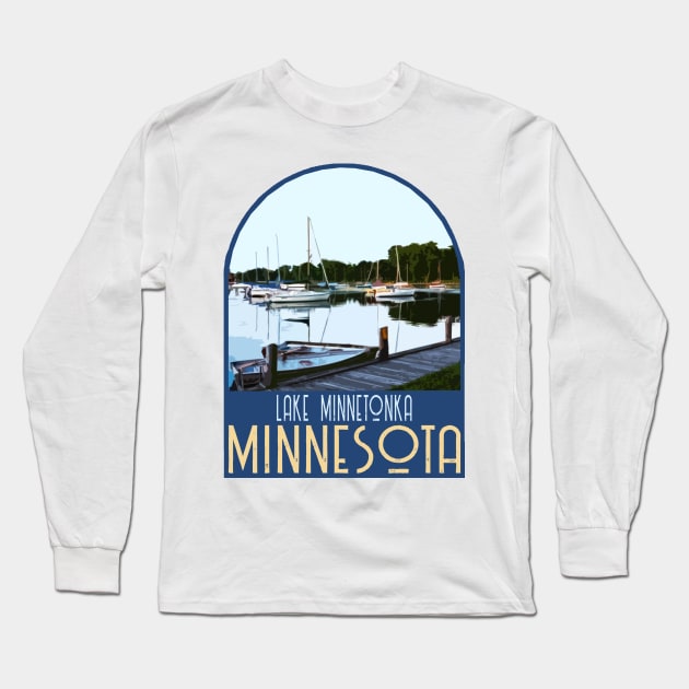 Lake Minnetonka Minnesota Decal Long Sleeve T-Shirt by zsonn